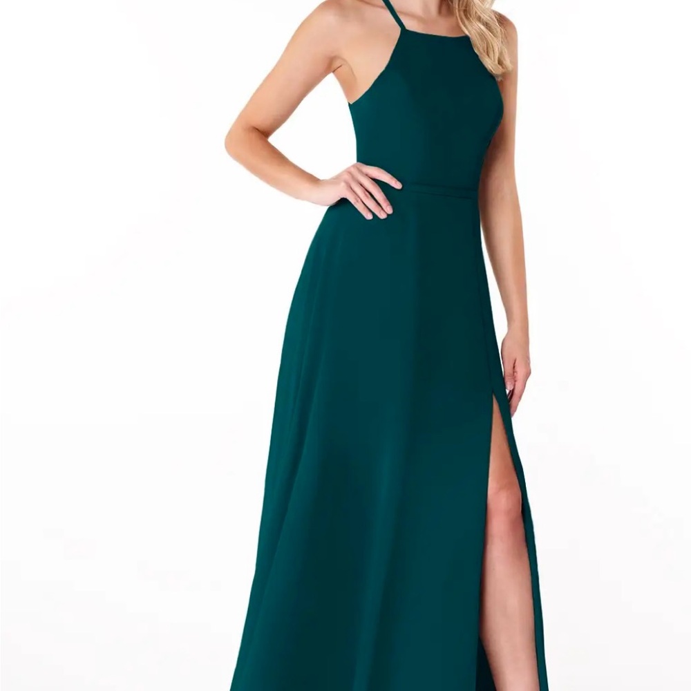 Azazie bridesmaid dress Bree in color Pine